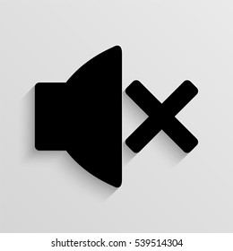 No sound vector icon with  shadow