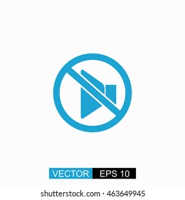 No sound vector. Isolated blue icon on white background.