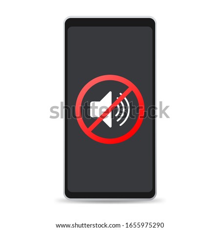 No sound vector phone sign. Vector illustration.