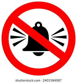 No sound vector sign, mute symbol on white background, loud sounds not allowed security pictogram