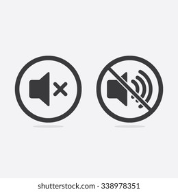 No Sound Volume Off Vector Sign Illustration