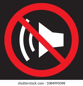 No sounding flat symbol icon. Keep silent or No horn 