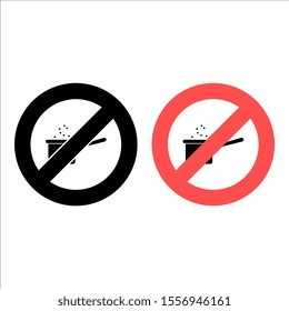 No No soup pan icon. Simple glyph, flat vector of Food ban, prohibition, embargo, interdict, forbiddance icons for UI and UX, website or mobile application
