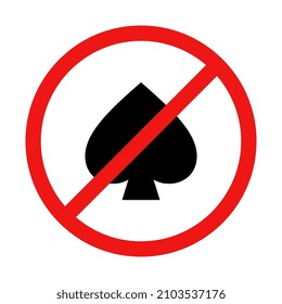 No Spades Sign on White Background