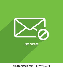 Icono sin correo basura, vector de icono comercial