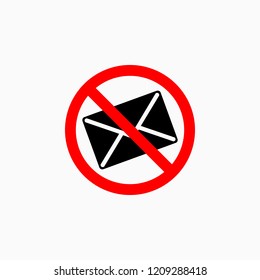 No Spam Icon, No Mail Vector