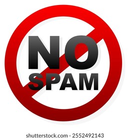 Kein Spam-Symbol. Vektorgrafik.