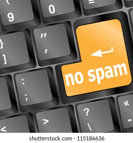 No spam keyboard key - business concept