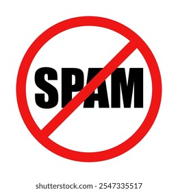 No Spam Sign on White Background