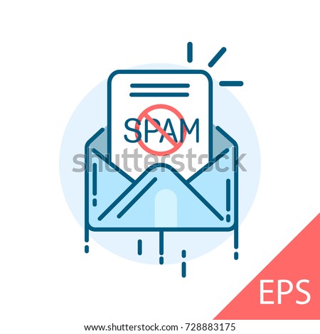 No spam. Vector modern line design illustrative icon