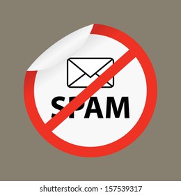 No spam vector sign on gray background.