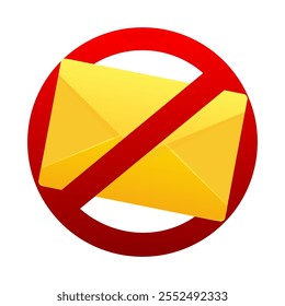 no spam.icon. envelope. Vector illustration
