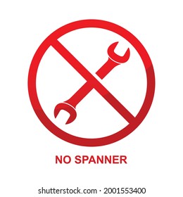 No hay ningún signo de spanner aislado en la ilustración vectorial de fondo blanco.