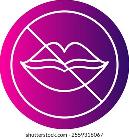 No Speak Glyph Gradient Vector Icon Design
