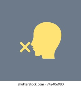 No speak, keep silent icon