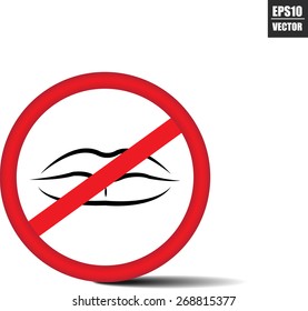 No speak sign, Vector no talking sign.
