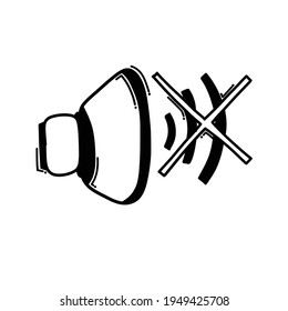 no speaker doodle vector icon. Drawing sketch illustration hand drawn line.