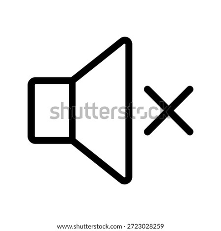 No speaker icon. Mute speaker icon. Speaker icon on white background