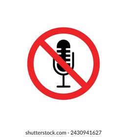 no speaker mic. sign prohibiting speaking from using a microphone	