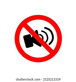 No speaker. no sound icon. Volume Off symbol. Vector illustration on white background