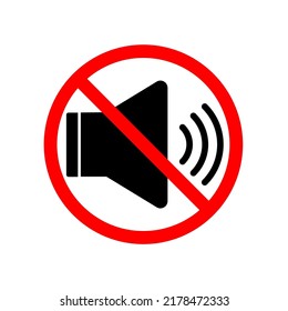 No Speaker, No Sound No Voice Icon. Volume Off Symbol. Vector Illustration