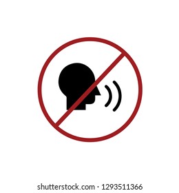 NO SPEAKING sign vector. NO SPEAKING symbol. icon vector. NO symbol. Linear style sign for mobile concept and web design. NO SPEAKING symbol logo illustration. vector graphics - Vector.