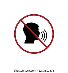 NO SPEAKING sign vector. NO SPEAKING symbol. icon vector. NO symbol. Linear style sign for mobile concept and web design. NO SPEAKING symbol logo illustration. vector graphics - Vector.