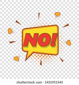 No, speech bubble icon. Pop art illustration of No, speech bubble vector icon for web
