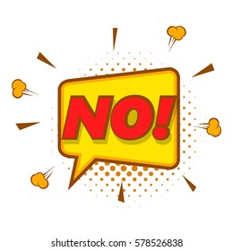 No, speech bubble icon. Pop art illustration of No, speech bubble vector icon for web