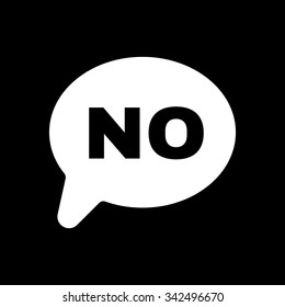 The NO speech bubble icon. Social network and web communicate symbol. Flat Vector illustration