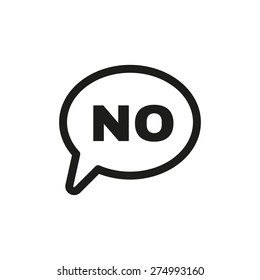 The NO speech bubble icon. No symbol. Flat Vector illustration