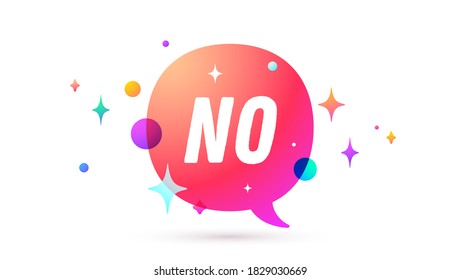 No. Speech bubble. Set of chat message, cloud talk, speech bubble. White speech bubble, cloud talk isolated silhouette with text No. Chat message, social network, web. Vector Illustration