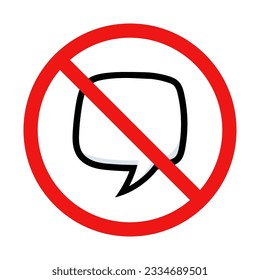 Sin signo de burbuja de voz en fondo blanco