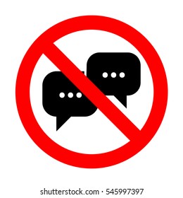 No Speech bubbles sign. 