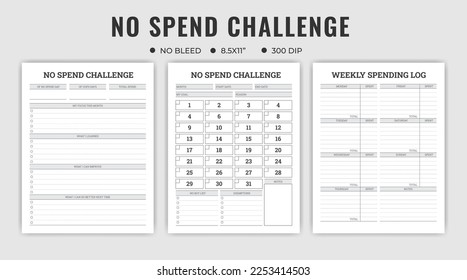 No spend challenge tracker or planner logbook	