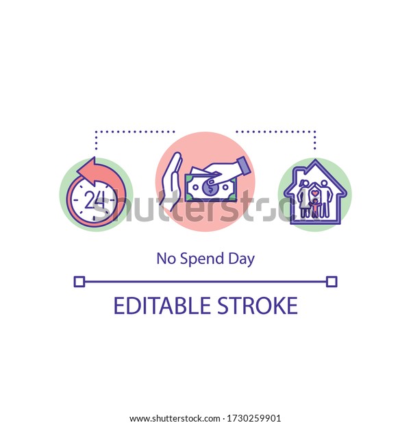 No Spend Day Concept Icon Money Stock Vector (Royalty Free) 1730259901 ...