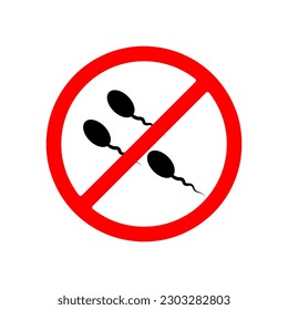 No Sperm sign vector illustration on white background..eps