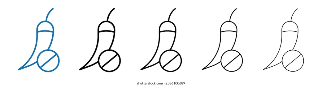 No spicy hot chilli icon Outline vector logo for web ui