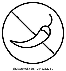 No spicy hot chilli icon simple flat icon vector symbol