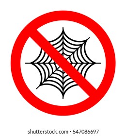 No Spider on web illustration. 