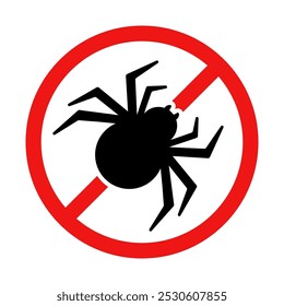 No Spider Sign on White Background