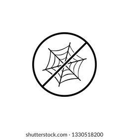No Spider web icon. Simple thin line, outline vector of Halloween ban, prohibition, forbid icons for UI and UX, website or mobile application