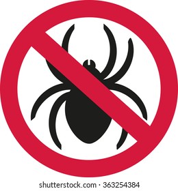 No spiders with ban sign