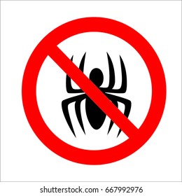 No spiders with ban sign