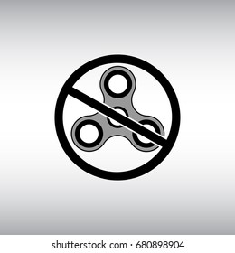 No spinner flat vector sign. Fidget spinner isolated icon. Spinners is forbidden vector illustration.