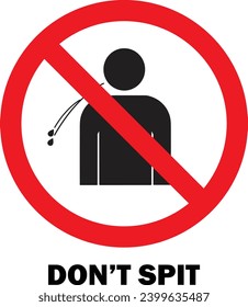 No Spitting icon board vector | No Spitting sign | Do Not Spit Here