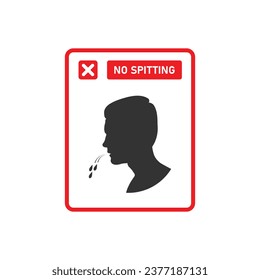 No Spitting Icon Concept Design. Vector Illustration.	