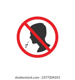 No Spitting Icon Concept Design. Vector Illustration.	