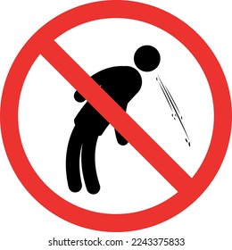 No spitting sign. Do not spit warning symbol. Forbidden Signs and Symbols.