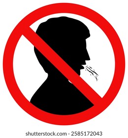 No spitting sign. do not spit sign. Flat style vector illustration.